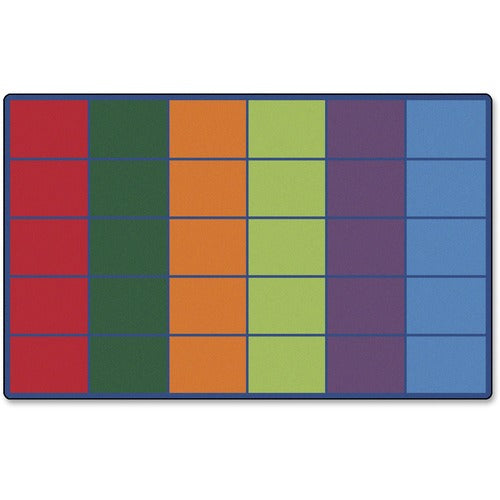 Carpets for Kids  Seating Rug,Colorful Rows,8'4"x13'4",Seats 30,Multi