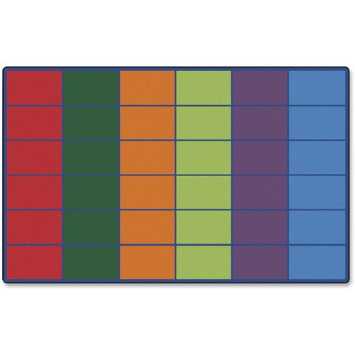 Carpets for Kids  Seating Rug,Colorful Rows,8'4"x13'4",Seats 36,Multi