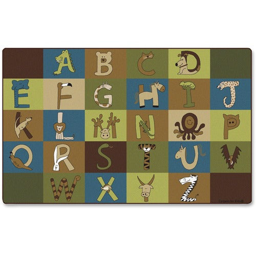Carpets for Kids  A-Z Animals Rug, Nature, Rectangle,7'6"x12'