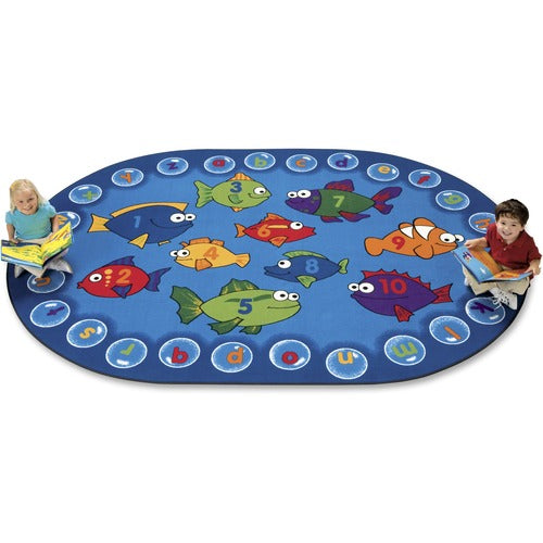 Carpets for Kids  Fishing for Literacy Rug, Oval, 3'10x5'5"