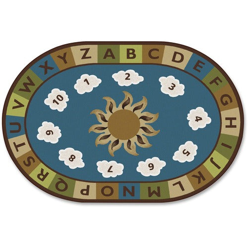 Carpets for Kids  Sunny Day Learn and Play Rug, Nature, Oval, 8'x12'
