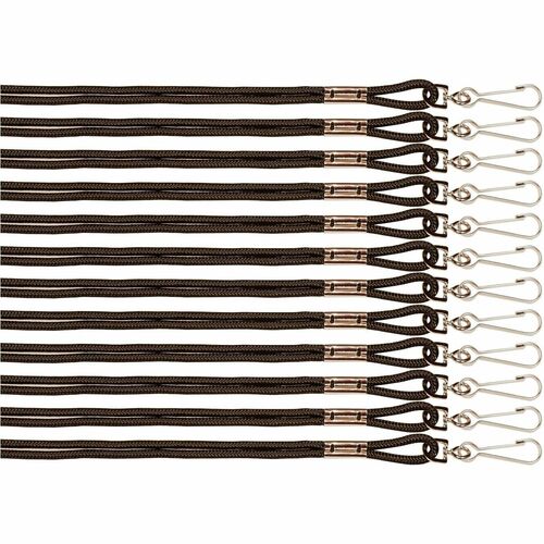 Champion Sports  Heavy Nylon Lanyard, W/ Clip, 12/PK, Black