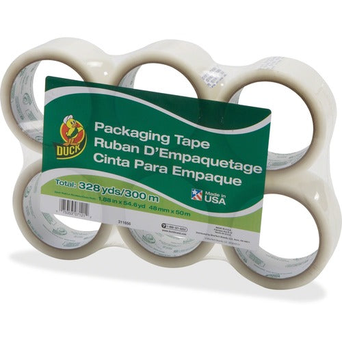 Duck Brand  Commercial Packing Tape, 1.9mil, 1.88"x55Yd, 6RL/PK, Clear-DUC240053