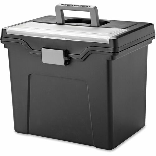 Iris  Portable File Box, Ltr, 11.7"x10.2"x13.8", Black