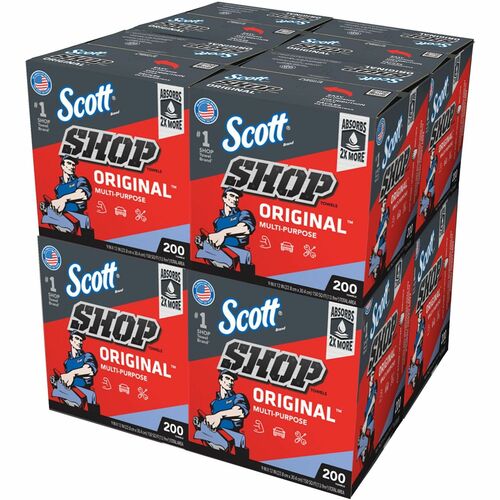 Kimberly-Clark Professional  Shop Towels, DRC, 10"X13", 200/BX, 8BX/CT, Blue