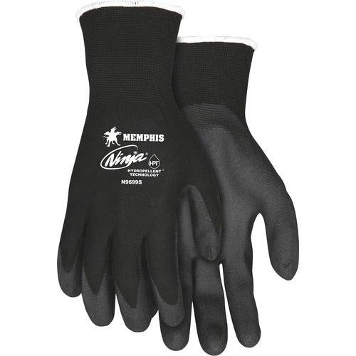 MCR Safety  Ninja Hydropellent Technology Gloves, Small, 2/PR, Black