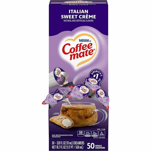 Nestle USA  Creamer,Liquid,Italian Sweet Creme,0.38oz Singles,50/BX,WE