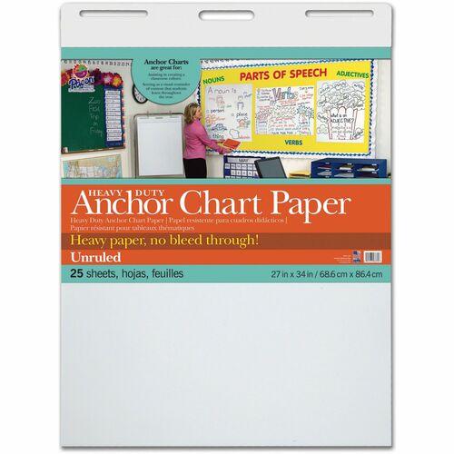 Pacon  Anchor Chart Paper, Unruled, 24"x34", 25Shts, 4/CT, WE