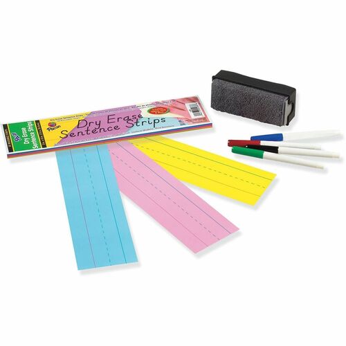 Pacon  SentenceStrips,Dry-Erase,1/Baseline&Midline,12"x3",12/PK,AST