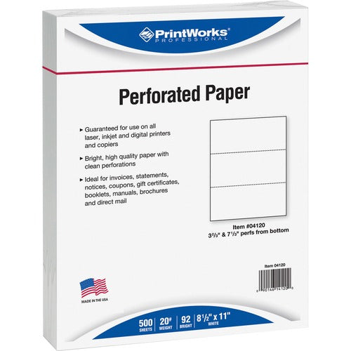 Docugard  Office Paper, 2 Perfs/PG, LTR, 20 lb, 500/RM, WE