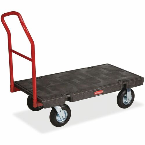 Rubbermaid Commercial Products  Platform Hand Truck,9"x50x13"x24x75",2Fixed/2 Swivel Cast,BK