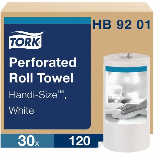TORK  Paper Towel,Perforated,Handi-Sz,2-Ply,120Sht/RL,30/CT,White
