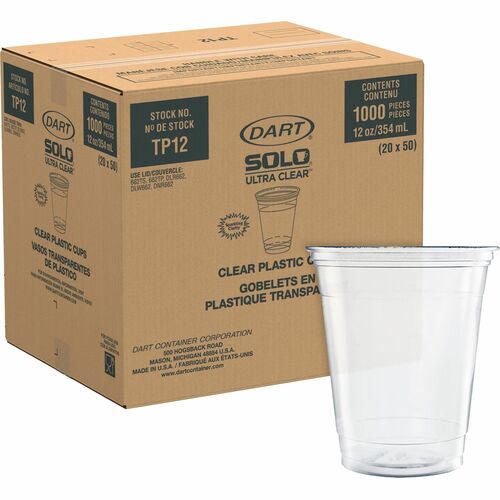 Solo Cup Company  Cups,f/Cold Drinks,PET,12oz,50/PK,20PK/CT,Clear