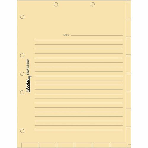 Tabbies  Index Divider Sheets,f/Medical Charts,8-1/2"x11",400/BX,MLA