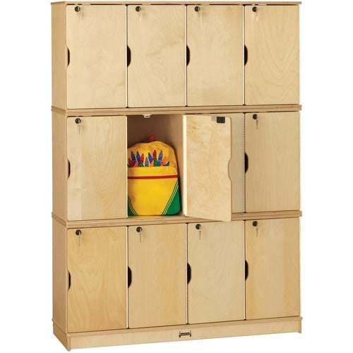 Jonti-Craft, Inc.  12-Sec Student Locker, Triple Stack, 48-1/2"x15"x67", WN