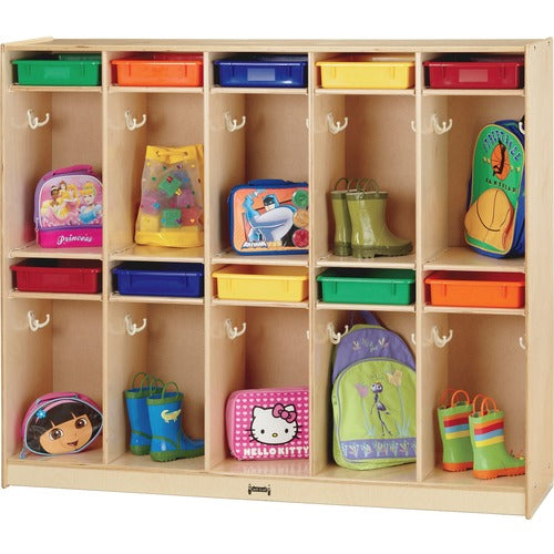 Jonti-Craft, Inc.  Take Home Center,10 Locker,Slots, 60"x15"x50-1/2", AST Trays