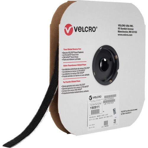 Velcro Industries  Sticky Tape, Loop, 3/4"x75', Black