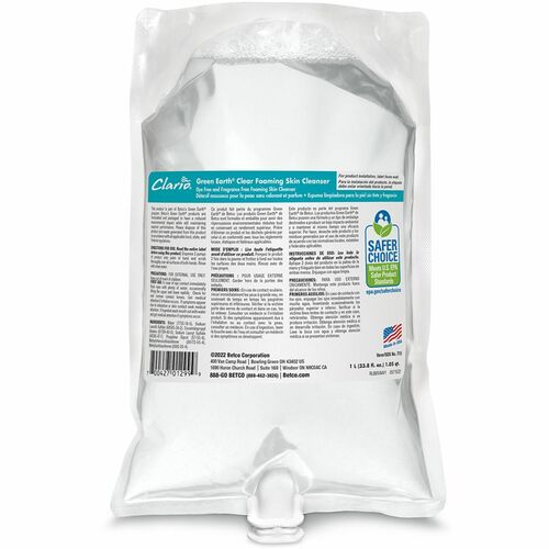 Betco Corporation  Skin Cleanser,Foaming,f/Clario Dispensers,1000ml,6/CT,Straw