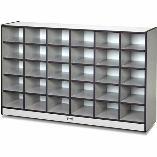 Jonti-Craft, Inc.  Cubbie Storage Unit,30 Bin,No Trays,29-1/2"x48"x15",BK Edge