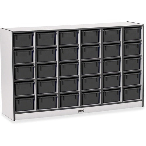 Jonti-Craft, Inc.  Cubbie Storage Unit,w/30 Bins,29.5"x48"x15",BK Edge/Trays