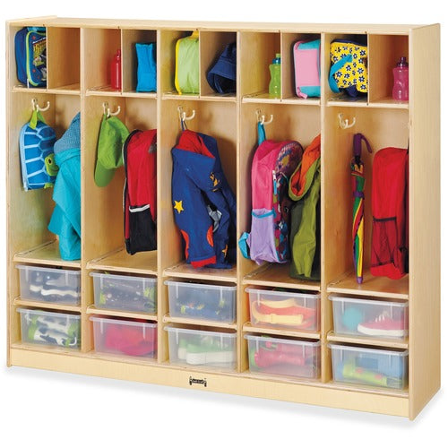 Jonti-Craft, Inc.  Locker Organizer,w/10 Clear Tubs,Large,50.5"x60"x15",Baltic