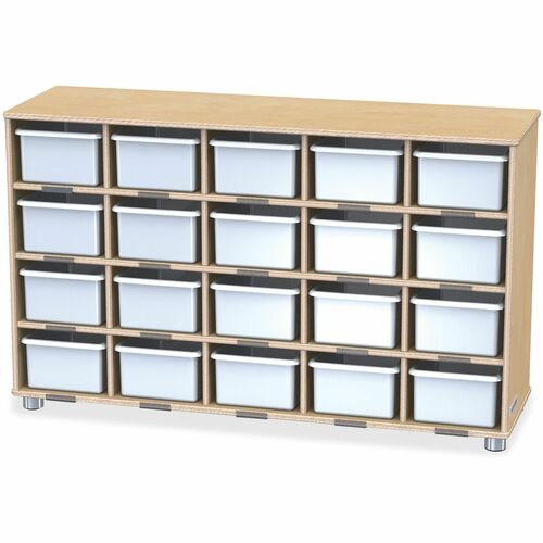 Jonti-Craft, Inc.  20 Cubbie Shelf,TrueModern,w/Clear Bins,29.5"x48.5"x15",BC