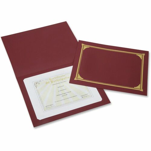 SKILCRAFT  Certificate Holder, 8-1/2"x11", 6/PK, Burgundy