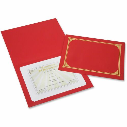 SKILCRAFT  Certificate Holder, 8-1/2"x11", 6/PK, Red