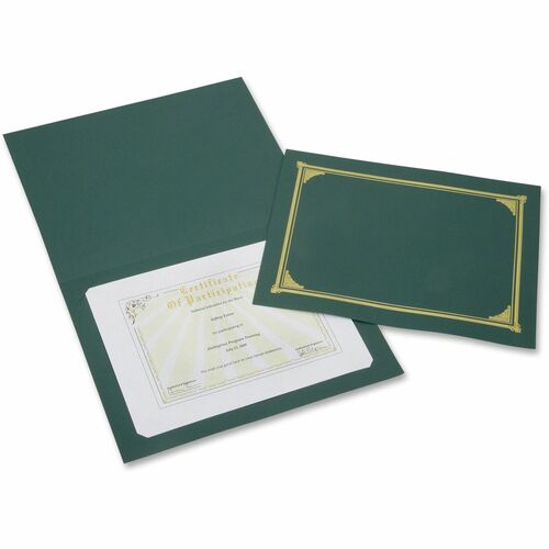 SKILCRAFT  Certificate Holder, 8-1/2"x11", 6/PK, Green