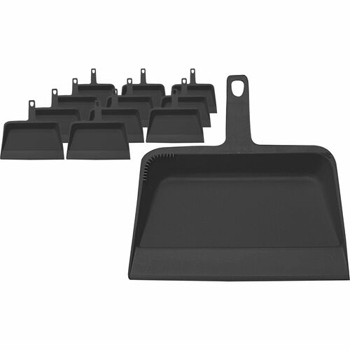 Genuine Joe  Dust Pan, Heavy-Duty Plastic, 12", 12/CT, Black-GJO02406CT
