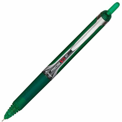 Pilot  Rollerball Pen,Retract,.5mm,Ext Fine Pt,1 DZ,GN Barrel/Ink