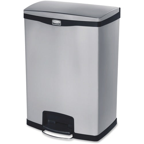Rubbermaid Commercial Products  Waste Can, Front Step-on,24 Gal,19"x24-2.5"x35-1/2",SS/BK