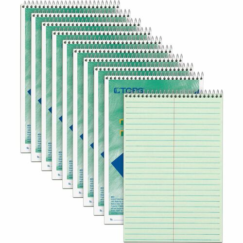 Tops  Steno Book, Gregg Rule, 80Sheets/PD, 6"X9", GN Tint