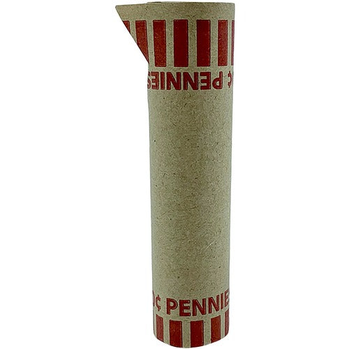 PAP-R Products  Tubular Coin Cart, Pennies, 1000/BX, Red