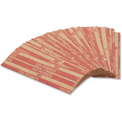 PAP-R Products  Flat Coin Wrappers, Pennies, 1000/BX, Red