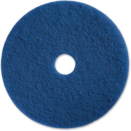 Genuine Joe  Floor Pads, f/Medium-duty Scrubbing, 20", 5/CT, Blue-GJO90620