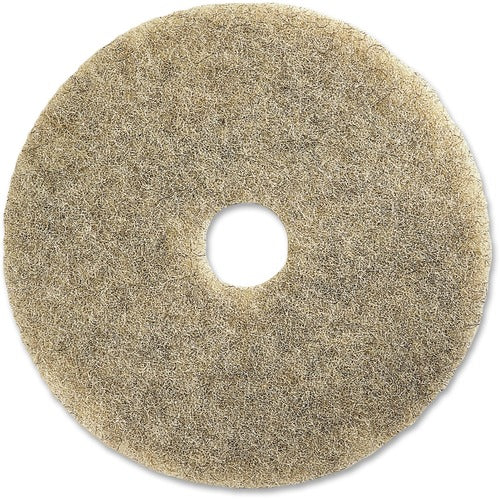 Genuine Joe  Poly Blend Floor Pads, Ultra High Speed, 20", 5/CT, Natural-GJO92320