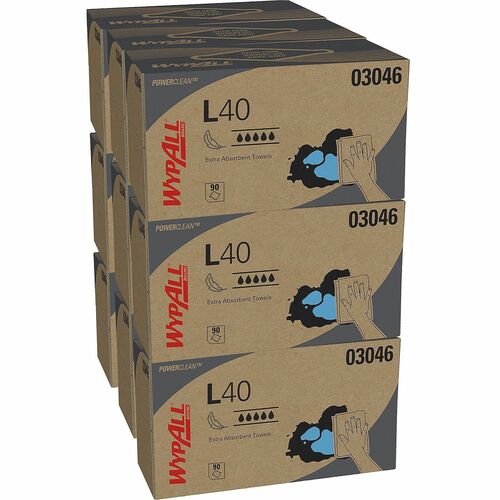 Kimberly-Clark Professional  Wipers,L40,Pop-Up Box,90 Shts,10"x10.8",9 BX/CT,White