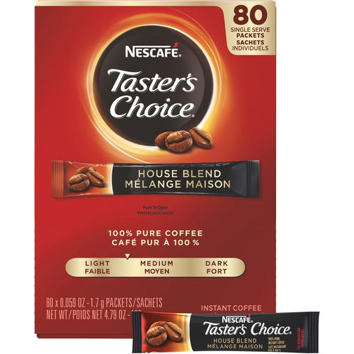 Nestle USA  Instant Coffee, Tasters Choice, House Blend, .06oz, 80/BX