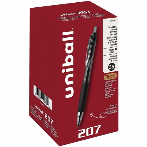 uni-ball Corporation  Gel Pens, Retractable, Refillable, 0.7mm, 36/PK, Black