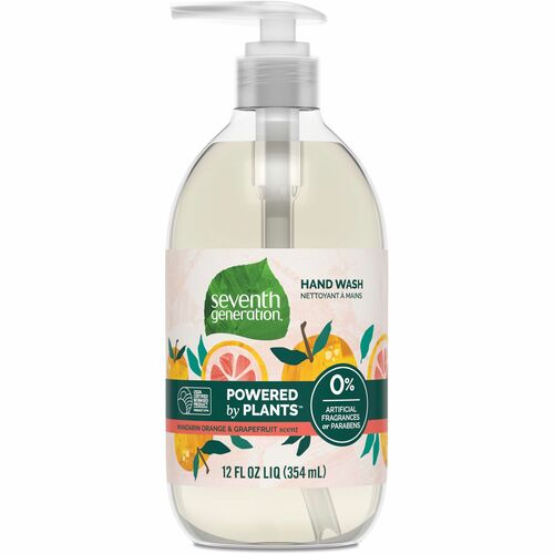 Seventh Generation  Handwash, Mandarin Orange/Grapefruit, 12oz Pump, Clear