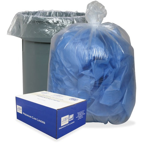 Webster  Trash Bags, 55-60 Gallon, .8 mil, 38"x58", 100/CT, Clear