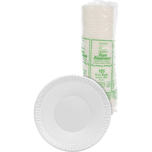 Dart Container Corp  Bowls, Foam Plastic, 10-12oz., Round, 125/PK, White