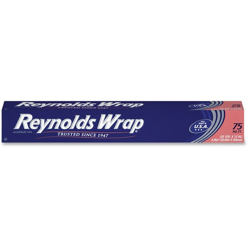 Reynold Food Packaging  Standard Aluminum Foil Roll, 12"x75', Aluminum