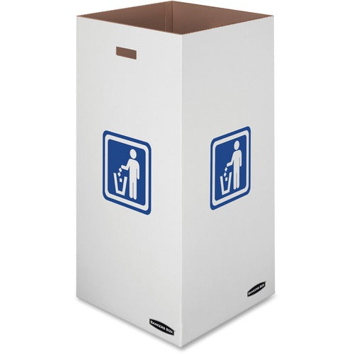 Fellowes  Waste/Recycling Bins, 50Gal, 10/CT, White-FEL7320201