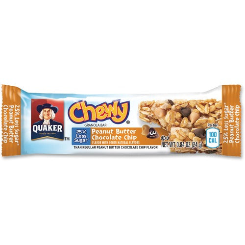 Quaker Foods  Chewy Granola Bar,Peanut Butter Chocolate Chip,8/BX,12BX/CT