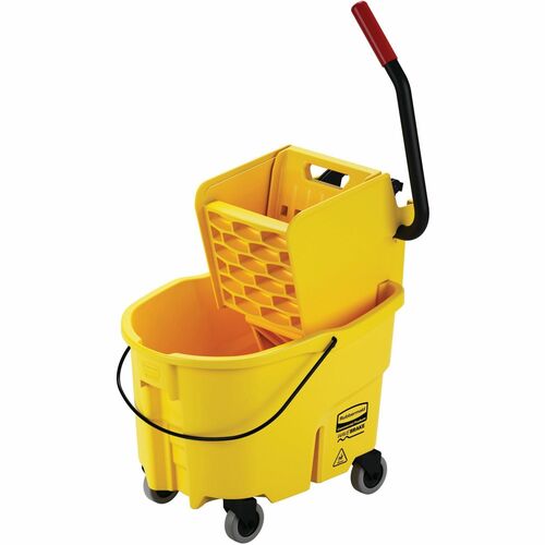 Rubbermaid Commercial Products  Commercial Mop Bucket, w/ Wringer, Wavebreak, 26Qt, Yellow