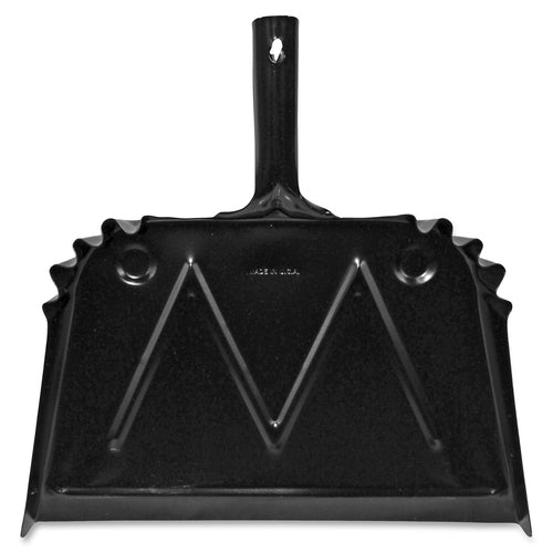 Genuine Joe  Dust Pan, Metal, 20 Gauge Steel, 15.5"x16", Black-GJO85151