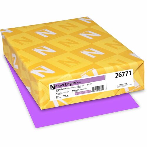 Wausau Papers  Color Paper, 50 lb, 8-1/2"x11", 500/PK, Bright Purple