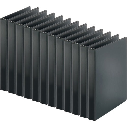 Business Source  Binders, Round Rings, 1" Capacity, 11"x8-1/2", 12/CT, Black